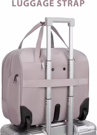 EMPSIGN Trolley Business Rolling Laptop Bag with Wheels, Rolling Laptop Case for Women Fits up to 15.6 Inch Laptop Briefcase on Wheels, Water-Resistant, with RFID Pockets, Pink