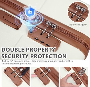 Набір валіз HOTEEL Beige 3 шт. (20/24/28) ABS+PC: міцний, з TSA-замком та 4 роками гарантії