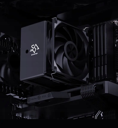 Активне охолодження для процесора SNOWMAN 120мм PWM, 6 теплових трубок, чорний