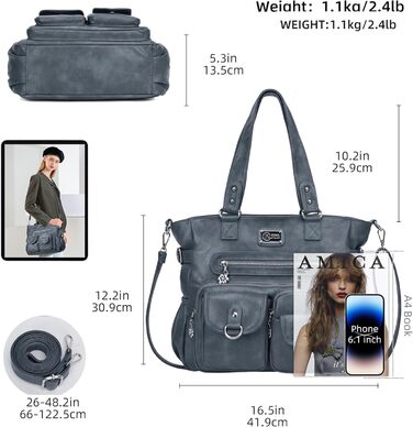 Сумка жіноча KL928 через плече, велика, PU шкіра, чорно-блакитна (під павича)