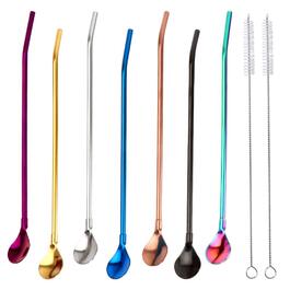 Кольорова ложка з трубочкою, акрил, 24 шт.