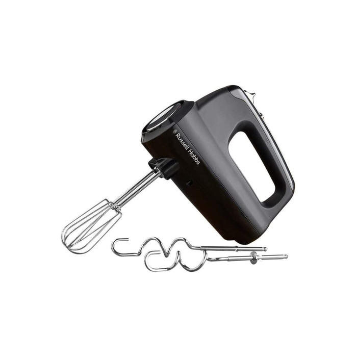 Міксер Russell Hobbs Handmixer Matt Schwarz 24672-56: 5 швидкостей + турбо, 2 насадки, зручна парковка