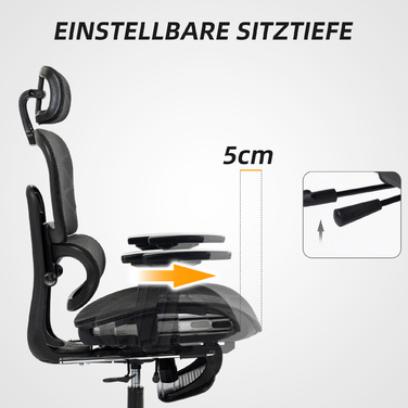 HOMCOM Ergonomic Mesh Office Chair with Adjustable Height, Swivel, Armrests, and Headrest - Black