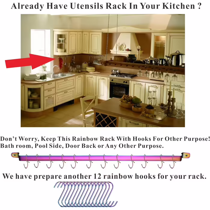 Kyraton Rainbow Kitchen Utensils Set - 37 Piece Stainless Steel Kitchen Helper Set with Titanium Rainbow Coating, Kitchen Tool Set with Utensil Holder, Cooking Spoon Set Dishwasher Safe