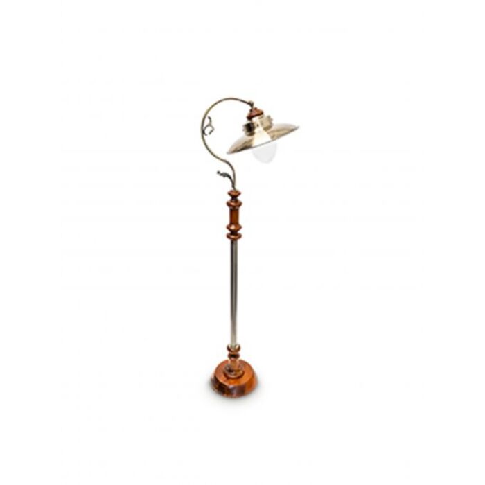 Relaxdays Standing Lamp, Art Nouveau Design, Brass
