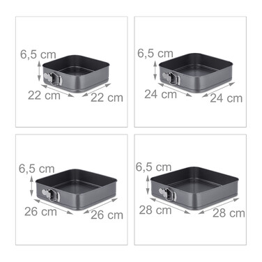 Relaxdays 7-Piece Square Springform Set