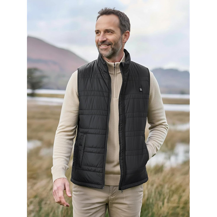 Обогріваючий жилет UNBON з акумулятором 10000mAh USB, чоловічий/жіночий, 3 режими нагріву, 6 зон нагріву, чорний