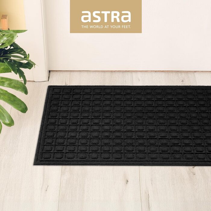 Килимок привідний Astra протибрудний та протиковзаючий для вхідної зони та балкона, стійкий до погодних умов, 40x60 см, чорний у клітинку
