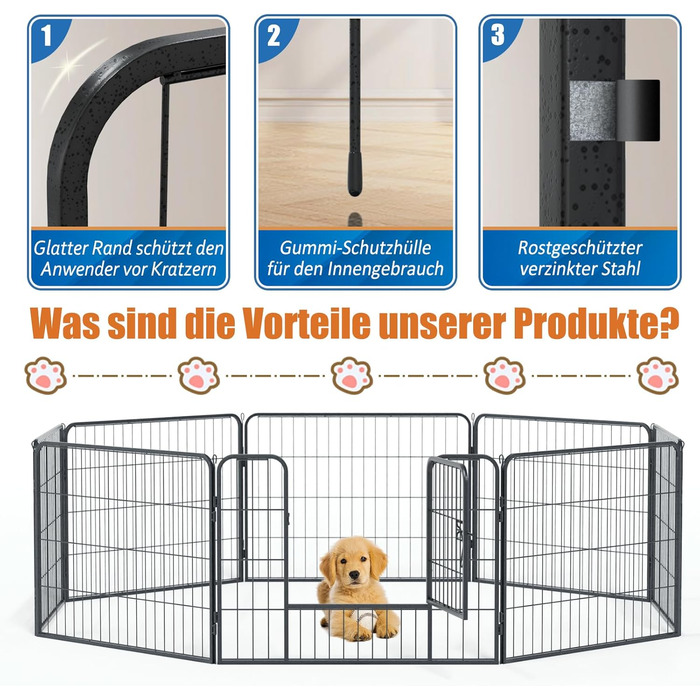 Металевий вольєр для собак та цуценят, переносний загон для тварин, вигульний майданчик на вулицю (12 шт.)
