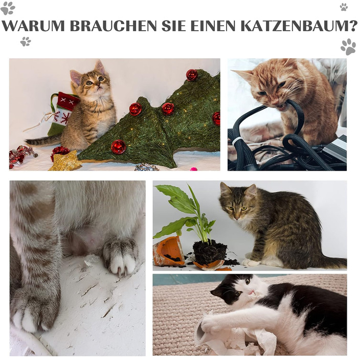 Кігтеточка для котів PawHut - кігтеточка-стійка з мотузкою з сизалю, іграшками, чорна, 35,5 x 37 x 46 см