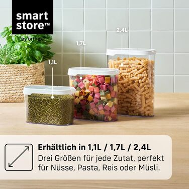 Набір контейнерів для зберігання продуктів SmartStore 5 шт. герметичні, пластикові, без BPA, для кухні 0.8л (2шт), 1.6л (2шт), 1.65л (1шт)