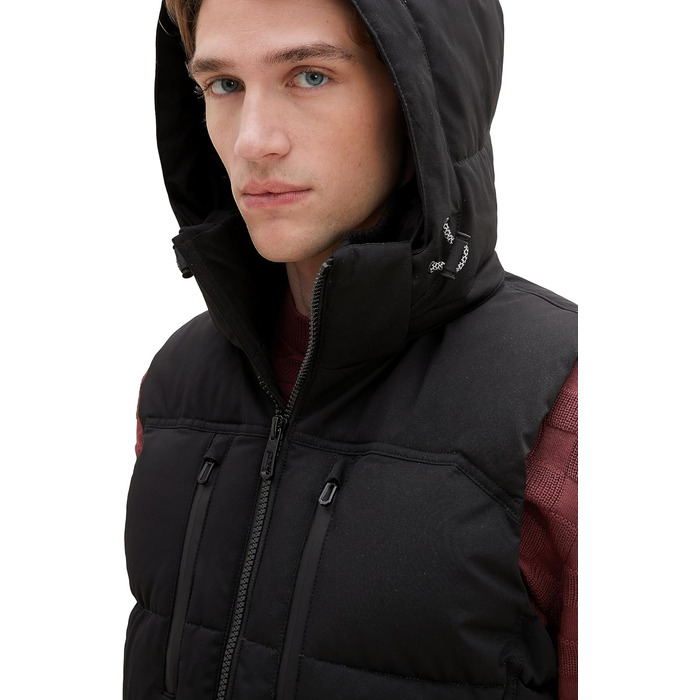 Жилет чоловічий Tom Tailor з капюшоном, утеплений, артикул 1037355 (L, Black)