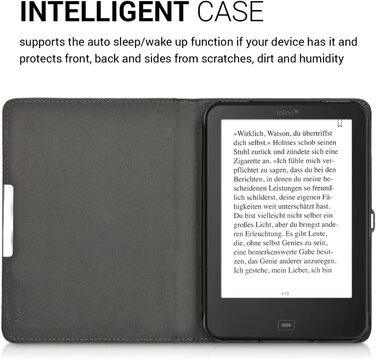 Чохол-книжка kwmobile для Tolino Shine 2 HD - Чохол для електронного читача з квітковим принтом (підтюльник) білий/чорний