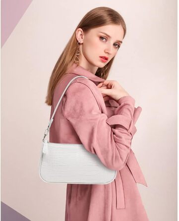 Сумка жіноча через плече крокодиляча шкіра ретро вінтаж міні біла – класична сумка-шопер (#1)