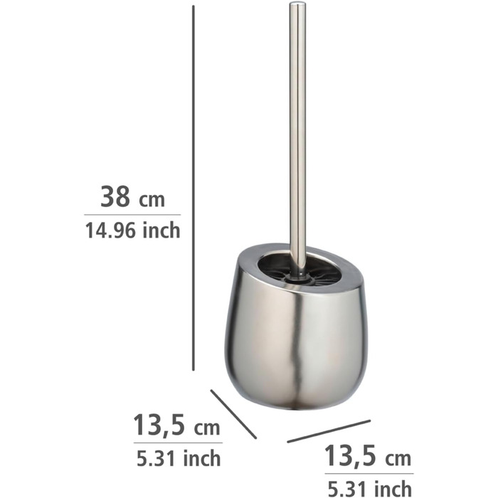 Набір для туалету WENKO Badi: тримач для щітки та очищувач обідка, кераміка, хром матовий