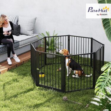 Вольєр для собак PawHut 76 см, сталевий, чорний, 240 x 120 x 76 см, 240л