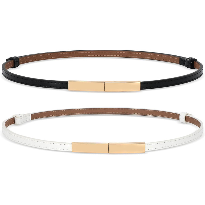 Жіночий тонкий шкіряний ремінь WHIPPY з золотою пряжкою (105/120 см)