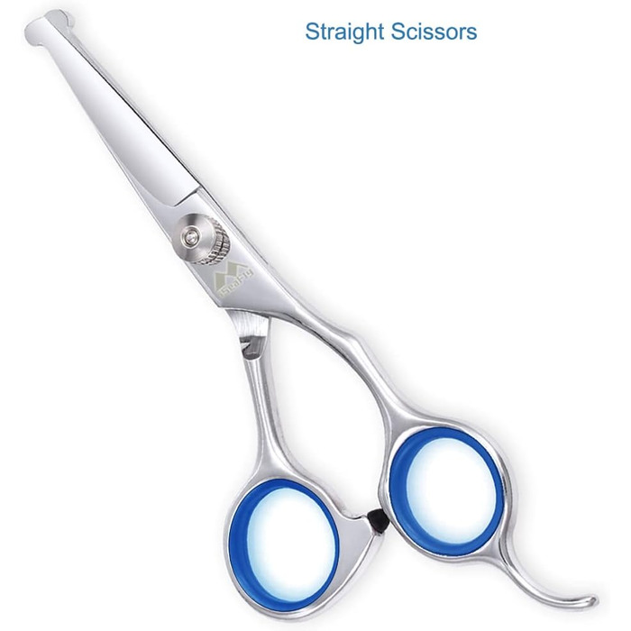 Набір для грумінгу собак 5 в 1: професійні ножиці з безпечними закругленими кінцями, високоякісна нержавіюча сталь, ідеально підходить для грумінгу тіла, обличчя, носа та вух (блакитний)