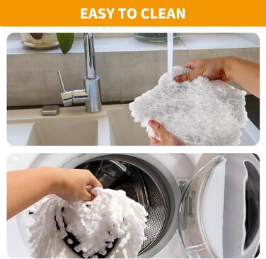 YZJAJZY Replacement Mop Heads for O-Cedar EasyWring 1 Tank Spin Mop System, Microfiber Replacement Mop Head with 2 Microfiber Mop Head Refills, 1 Scrub Brush, and 1 Mop Base Set Combo