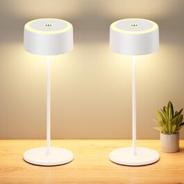Бездротова LED-лампа TYEE настільна з регулюванням яскравості, акумуляторна, тепле світло 2200-3000K, USB-C, водонепроникна IP54, алюміній, 2 шт.