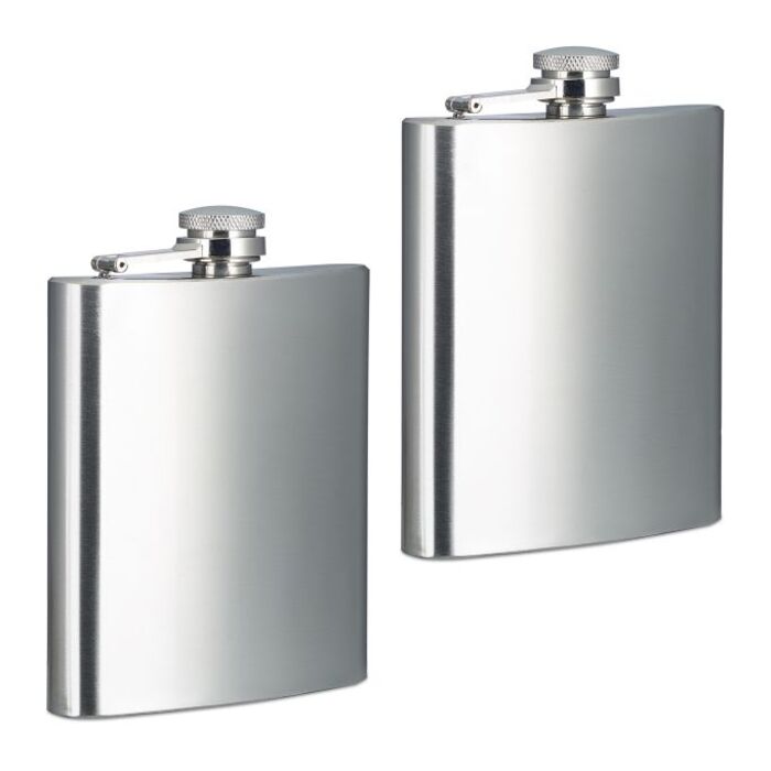 Relaxdays Hip Flask Set of 2, 200ml