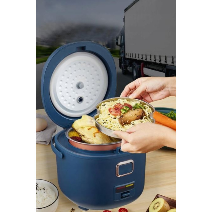 Автомобільна рисоварка 2 л, 200 Вт, 12В/24В, 8 програм приготування