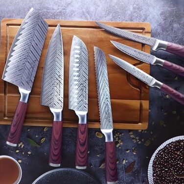 Набір професійних ножів ChefHoablorn 20 шт. з дерев'яним блоком. Кухонні ножі для дому, приготування їжі, на подарунок. Преміум якість.