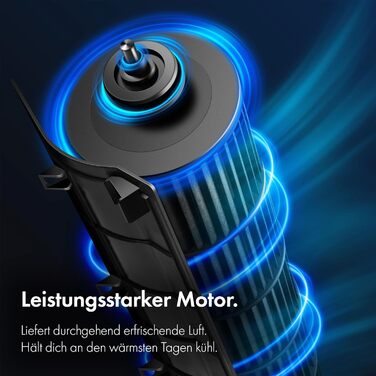 Турбовентилятор VonHaus 87 см: тихий, з пультом, для будь-якої кімнати. 2 швидкості, 2 роки гарантії, чорний