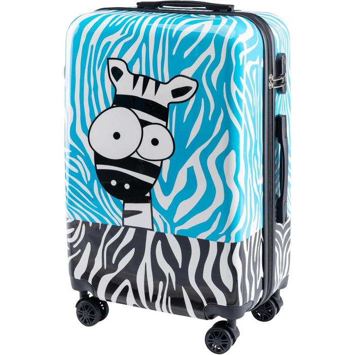 Чемодан Xonic Design: міцний корпус, 360° обертання, кодовий замок, полікарбонат, L/XL або набір 3 шт (Зебра)