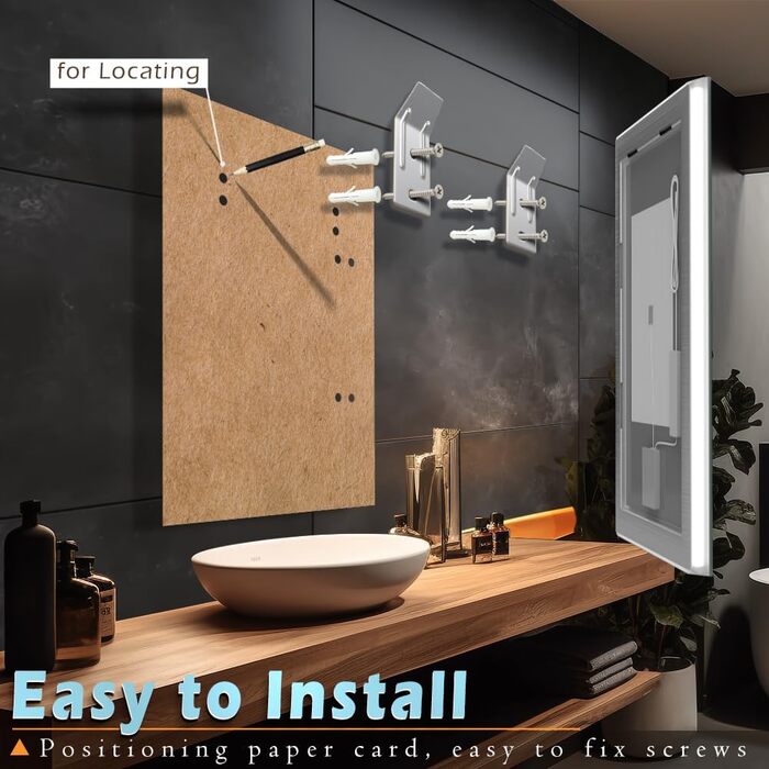 LED дзеркало для ванної кімнати KWW 80x100 см з підсвічуванням, протитуманне, регульоване освітлення, настінне, з сенсорною кнопкою