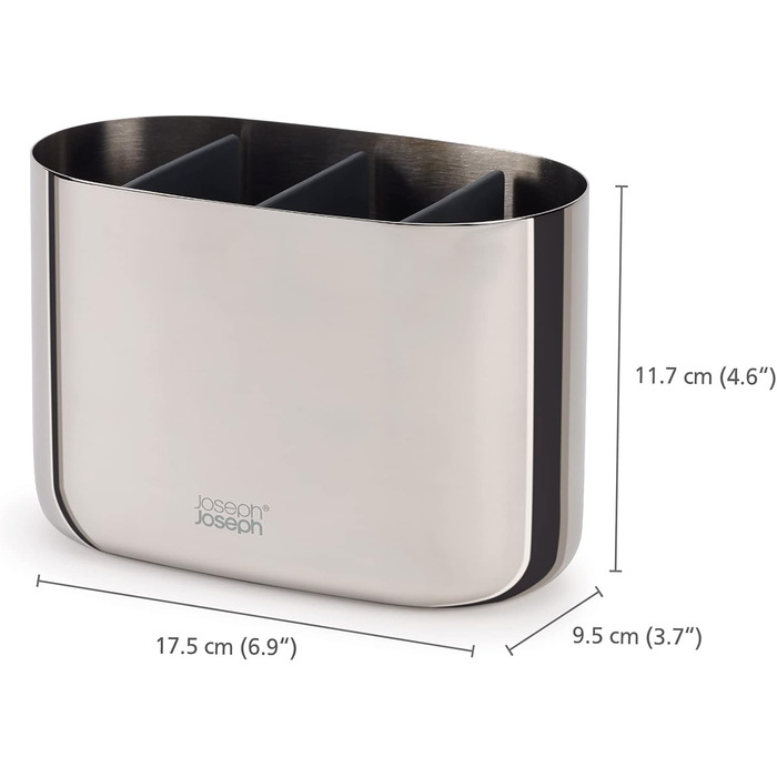Joseph Joseph EasyStore - Luxus Edelstahl Zahnbürstenhalter Caddy Badezimmer Lagerung, groß - Steel