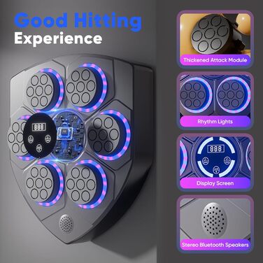 Музична боксерська машина AHWOiHS з LED-підсвіткою, 9 швидкостей та 9 режимів тренування для дітей та дорослих