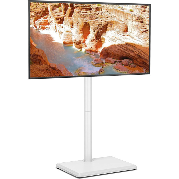 Підставка для телевізора TVON, 32-55 дюймів, регульована висота, поворотна, VESA 400x400, до 40 кг, біла