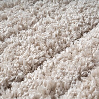 Килим Bahar Shaggy: елегантний дизайнерський килим для вітальні, м'який та легкий у догляді, високий ворс (120 x 170 см, бежевий)