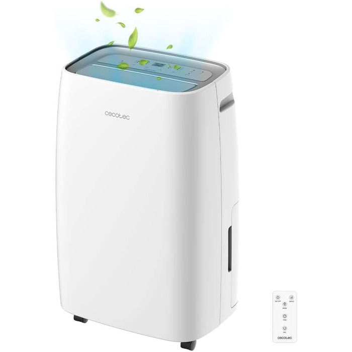 Зволожувач повітря Cecotec BigDry Series 2000: 750 мл/день, резервуар 0.6-2 л, 2 швидкості, 2 режими, площа до 25 м², функція очищення. (2000 Essential), білий