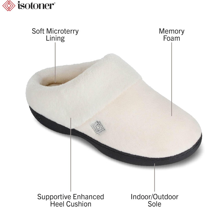 Тапочки жіночі Isotoner Classic Hoodback W з меморіальною піною, Peony, X-Large / 9.5-10 US (37/38 EU)