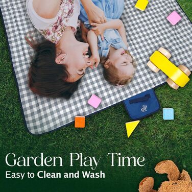 Пікнік-дека Pelle & Sol, водонепроникна, 200 x 140 см, складана, для відпочинку на природі, пляжна, з антиковзаючим покриттям, з ручкою, пісоко-стійка, придатна для прання, для саду, піших прогулянок, кемпінгу, блакитна