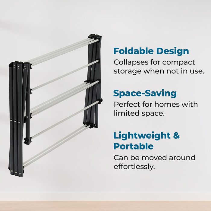 Сушарка для білизни складана Honey-Can-Do, сіра, 23 кг (біло-срібляста)