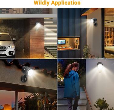 ASOFTY Motion Sensor Outdoor Battery Spotlight with Remote Control, 6 LED Wireless Battery-Powered 1000LM Spot Lamps, IP65 Waterproof Security Lamps for Garden, Garage, Indoor & Outdoor (Black)