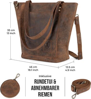 Сумка жіноча шкіряна через плече Berliner Bags Verona Vintage (Earth) - велика шопер сумка з YKK блискавкою