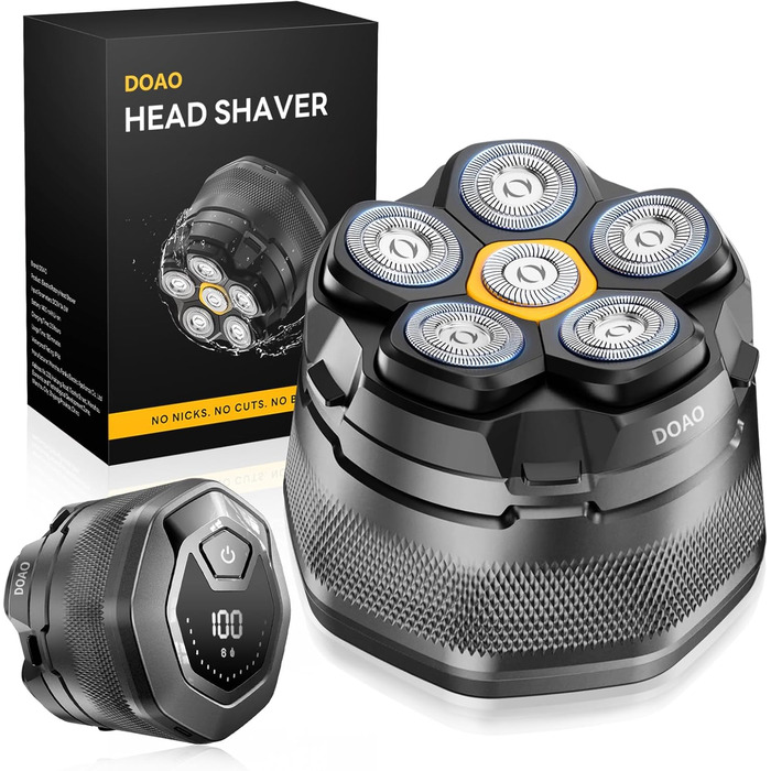 Електричний гоління голови для чоловіків DOAO 2025: водонепроникний, 6D, плаваюча головка, USB-C, для подорожей