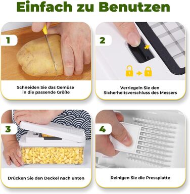 Набір для нарізки овочів 2-в-1: спіралі, кубики, слайси. Нарізник для овочів, фруктів, зелені. Змінні леза для моркви, картоплі, огірка.