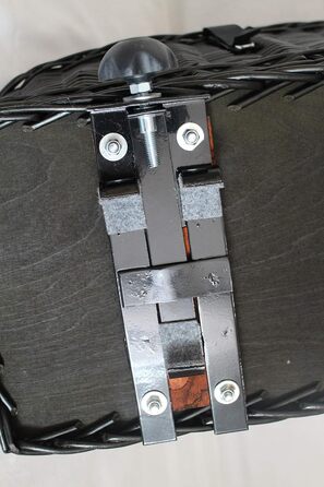 Корзина для велосипеда для перевезення вантажу з ротангу з металевою сіткою та подушкою, чорна XL або XXL. Підходить для собак та інших тварин. Розміри: XL (56 x 36 x 45 см) з подушкою.