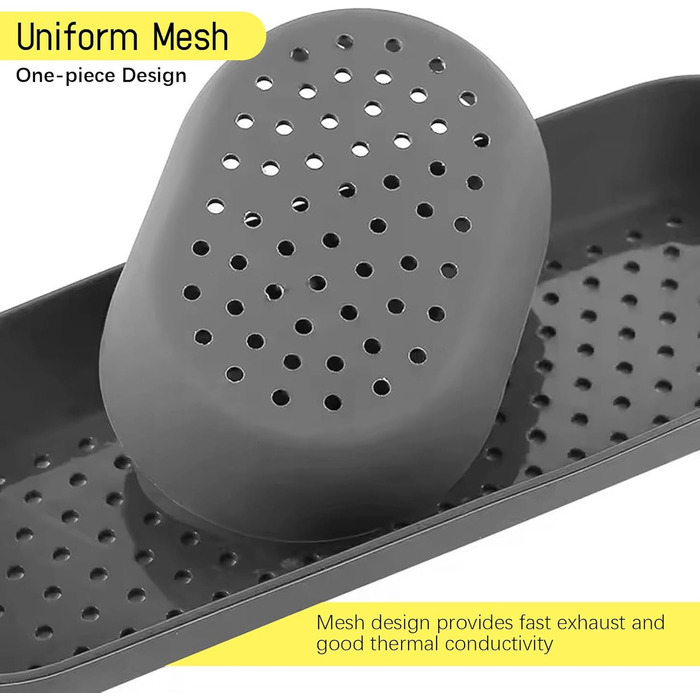 JAOGAUS 6-Piece Baguette Baking Sheet, High-Quality Roll Baking Mold, Baguette Sheet, Baguette Baking Mold, Bread Baking Forms, Perforated, Non-Stick Food Grade, Easy to Clean, Bread Baking Accessories (Gray)