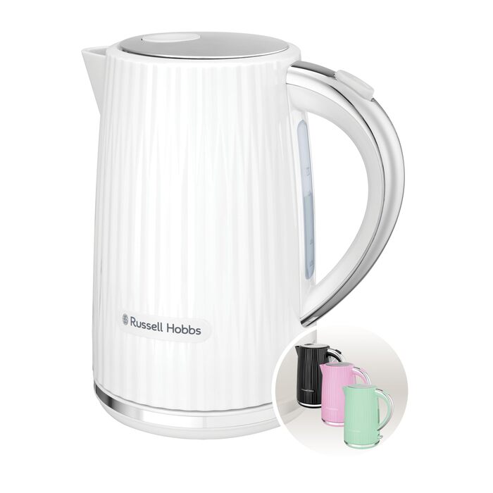 Електричний чайник Russell Hobbs Eden 1.7л, білий, нержавіюча сталь, з фільтром від накипу