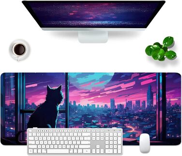 Килимок для миші Octopus, фіолетовий, 80x30 см, XL, великий, для геймінгу, під клавіатуру, килимок на стіл, Desk Pad