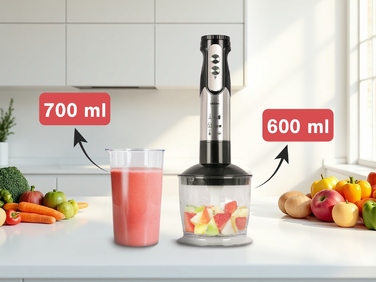 Мультифункціональний занурювальний блендер-подрібнювач Eldom BL250, потужний, 800 Вт, набір