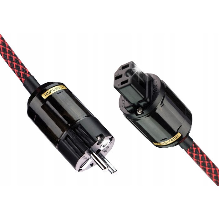 Hi-End силовий кабель живлення 230V Schuko C15/C13, червоний, 0,5м