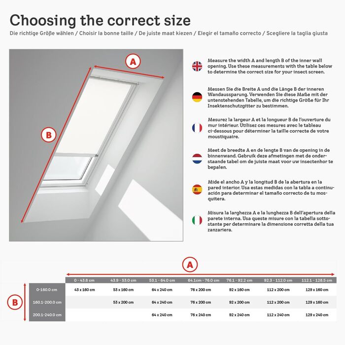 VELUX Original Insect Screens - Weather-resistant, compatible with a roof window cutout width of 923-1120 mm and length 0-2000 mm - Aluminum mesh ZIL SK06 0000SWLD, Black