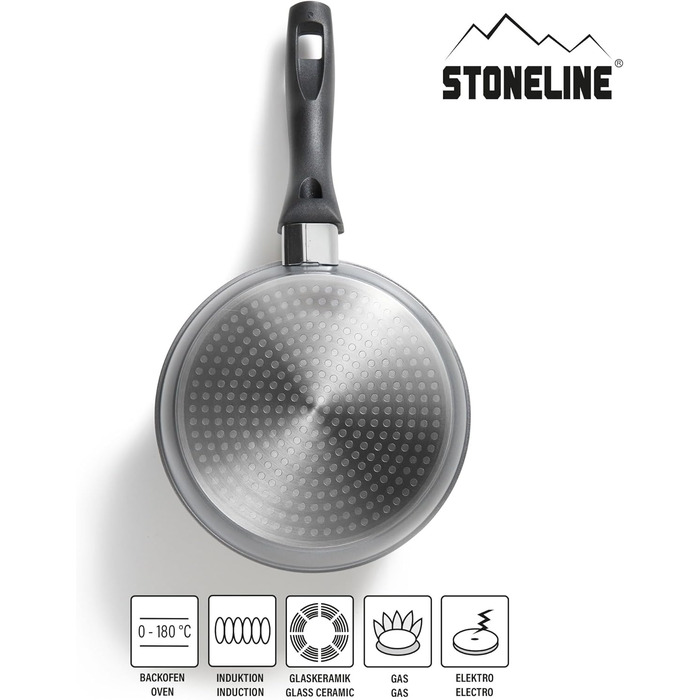 Сковорода STONELINE 16 см з антипригарним покриттям (камінь), для індукції, алюмінієва, сіра